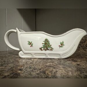 Vintage Holiday Hostess Sleigh-Shaped Gravy Boat